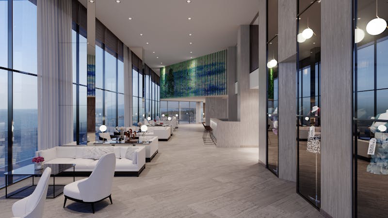 Otel girişinde büyük fiberglass saksılar